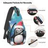 WSOIHFEC Sling Bag for Women Men Chest Bag Christmas Penguin Crossbody Bag Small Sling Backpack Fanny Packs Hiking Daypack view 3