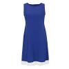 2024 Summer Sleeveless Tank Sundress,Women Crewneck Solid A Line Vacation Dress,Casual Beach Lace Dress with Pockets Orders (Blue-B, XL) view 2