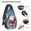 WSOIHFEC Sling Bag for Women Men Chest Bag Santa Claus and Reindeer Crossbody Bag Small Sling Backpack Fanny Packs Hiking Daypack view 3
