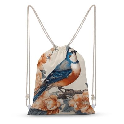DJUETRUI Drawstring Bags Drawstring Backpack Flower And Bird Painting Sports Gym Bag for Women Men Sports Sackpack