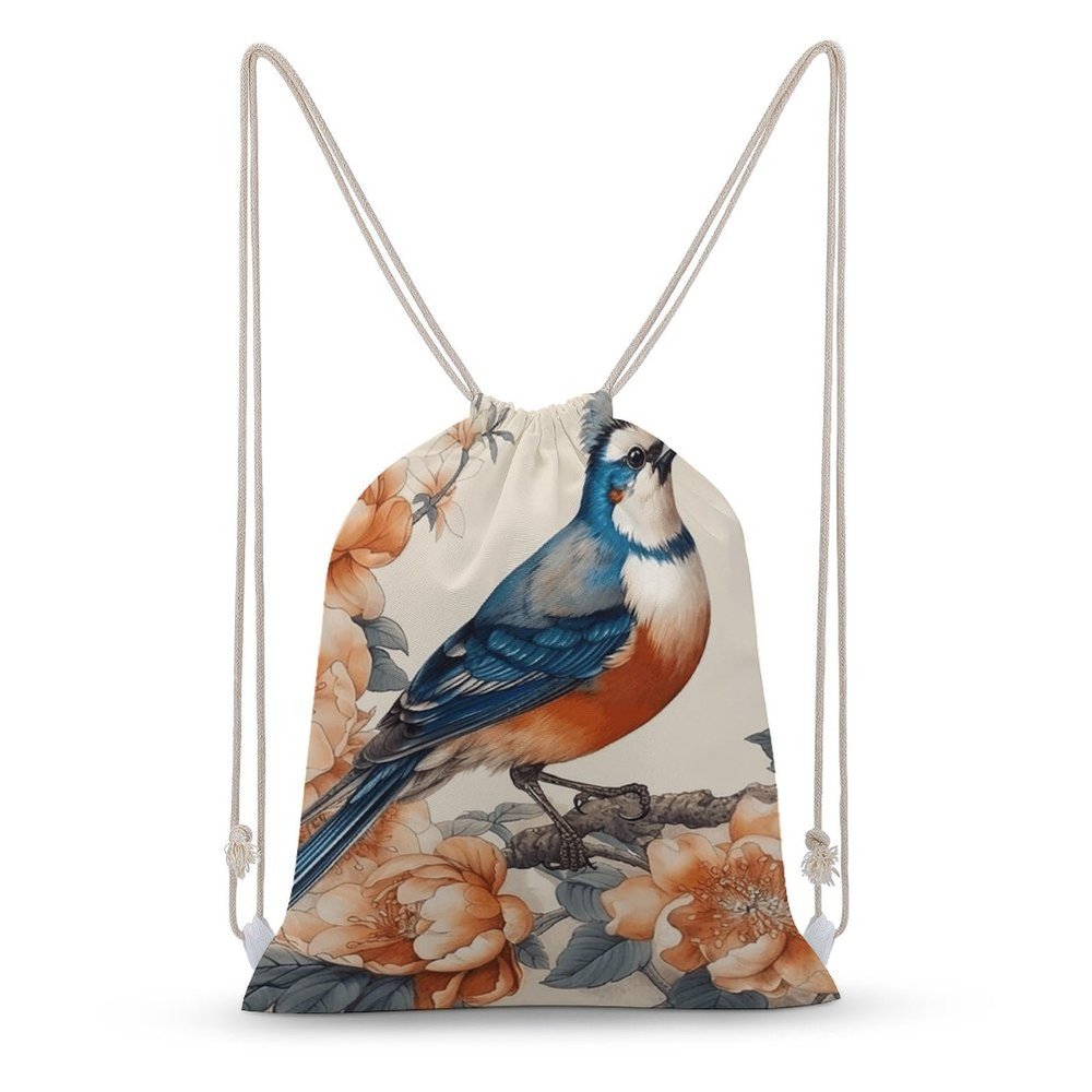 DJUETRUI Drawstring Bags Drawstring Backpack Flower And Bird Painting Sports Gym Bag for Women Men Sports Sackpack