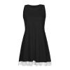 2024 Summer Sleeveless Tank Sundress,Women Crewneck Solid A Line Vacation Dress,Casual Beach Lace Dress with Pockets Sales to Clearance (-B, S) Black-b view 2