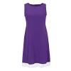 2024 Summer Sleeveless Tank Sundress,Women Crewneck Solid A Line Vacation Dress,Casual Beach Lace Dress with Pockets Sales Today Clearance (Purple-B, XL) view 2