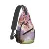 WSOIHFEC Sling Bag for Women Men Chest Bag Cherry Blossom Crossbody Bag Small Sling Backpack Fanny Packs Hiking Daypack view 1