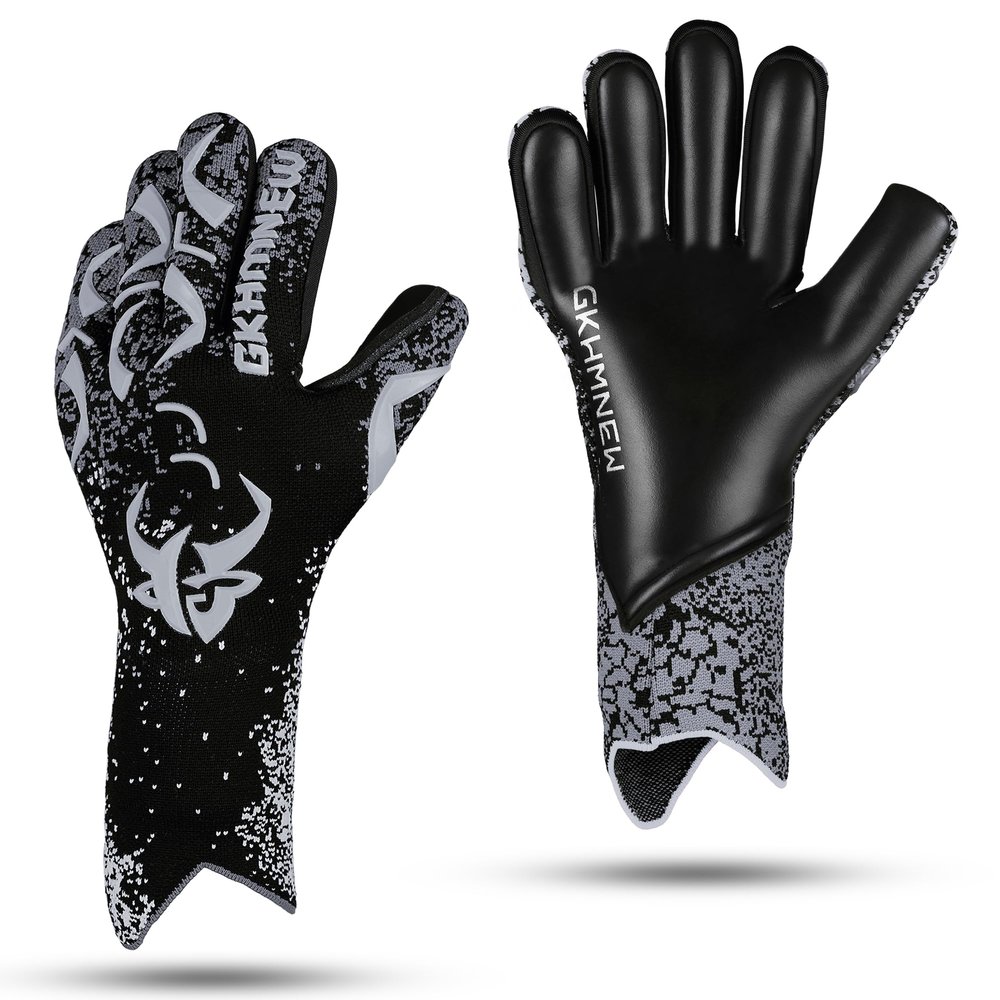 GKHMNEW Soccer Goalkeeper Gloves Kids Youth and Adult Provide Extreme Strong Control and Grip, Breathable and Comfortable Soccer Gloves,High Performance Goalkeeper Glove Equipment (Grey, 10)