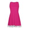 2024 Summer Sleeveless Tank Sundress,Women Crewneck Solid A Line Vacation Dress,Casual Beach Lace Dress with Pockets Summer Fris (Hot Pink-B, S) view 2