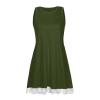 2024 Summer Sleeveless Tank Sundress,Women Crewneck Solid A Line Vacation Dress,Casual Beach Lace Dress with Pockets (Ag-B, M) view 2