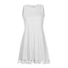 2024 Summer Sleeveless Tank Sundress,Women Crewneck Solid A Line Vacation Dress,Casual Beach Lace Dress with Pockets (White-B, M) view 2