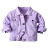 Betadog Toddler Kid Baby Girls' Denim Jacket Baby Boys' Basic Denim Jacket Button Down Jeans Jacket (Purple, 5-6 Years) view 1