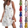 WENLIN Womens Summer Dresses 2024 Loose V Neck Tank Dress Casual Beach Sun Sleeveless Sundress with Pockets (US, Alpha, XX-Large, Regular, Regular, White Print) view 1