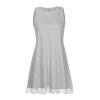 2024 Summer Sleeveless Tank Sundress,Women Crewneck Solid A Line Vacation Dress,Casual Beach Lace Dress with Pockets Amaon Prime (Grey-B, M) view 2