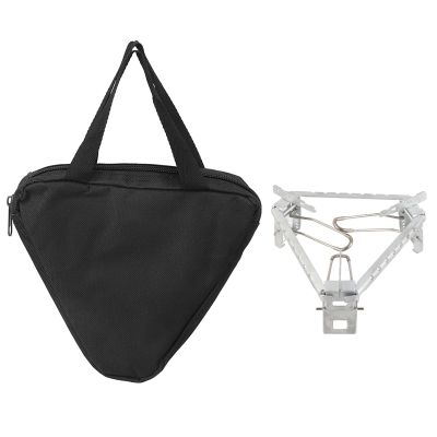 Outdoor Camping Accessory, Foldable Gas Stove Pot Rack and Fuel Grill Tripod, Triangle Stand Cook for Camping and Outdoor Cooking