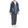 Betadog Girls Jean Jacket Kids Denim Jacket, Flower Girls Gift for Wedding Cowboy Overcoat Hoodie (Black, 6-7 Years) view 3