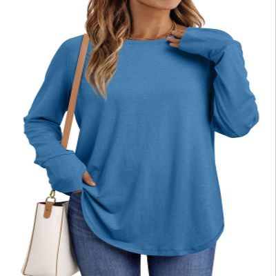 AUTOMET Womens Long Sleeve Shirts Crew Neck Casual Tshirts Loose Fit Tops