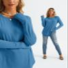 AUTOMET Womens Long Sleeve Shirts Crew Neck Casual Tshirts Loose Fit Tops view 3