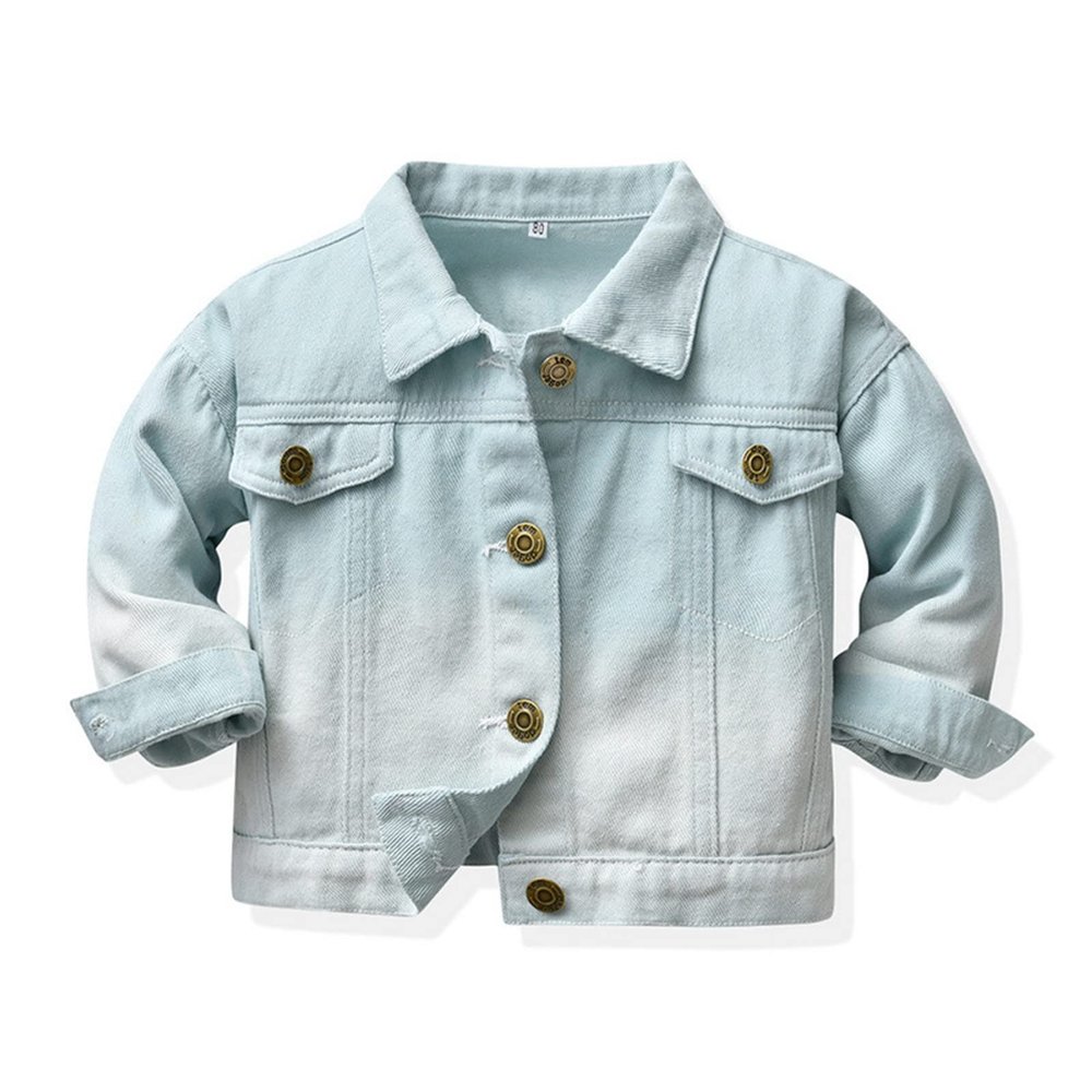 Betadog Toddler Baby Boy Girls Denim Jacket Button Down Jeans Girl Boy Coat Cowboy Outwear Casual (Green, 5-6 Years)