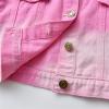 Betadog Girls' Denim Jacket Girls' Pearls Denim Jacket Outerwear Boys' Denim Trucker Jacket (Hot Pink, 2-3 Years) view 3