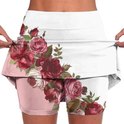TANGNADE Womens Skorts Dressy Casual Summer Shorts Plus Size Athletic Skorts for Women Running Tennis Workout Outfits Athletic Skirt with Shorts Multicolor M