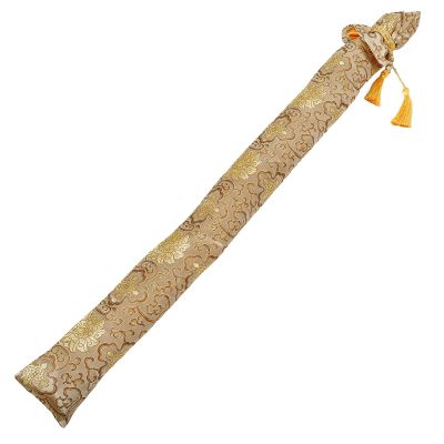 Toddmomy Martial Arts Sword Case, 53 Inch Silk Brocade Carrying Bag with Tassel for Tai Chi Broadsword & Cosplay Gear, Floral Gold
