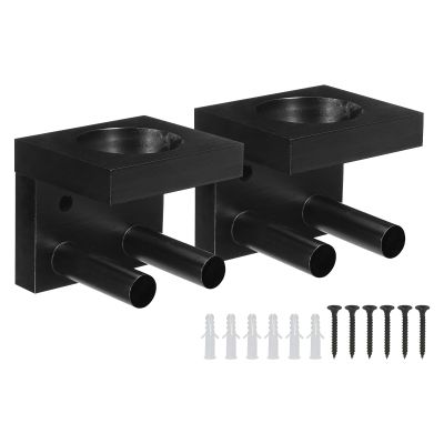 PATIKIL Baseball Bat Holder, 2 Pcs Baseball Wall Mount Bat Holder Sports Display Wall Mount Softball Storage Hockey Stick by Wood, Black