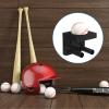 PATIKIL Baseball Bat Holder, 2 Pcs Baseball Wall Mount Bat Holder Sports Display Wall Mount Softball Storage Hockey Stick by Wood, Black view 4