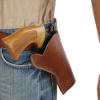Barsony Brown Leather Cross-Draw Gun Holster for Ruger Single Nine, Ten 4.62" Right view 4
