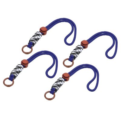 PATIKIL Paracord Lanyard Keychain, 4Pcs Cell Phone Keychain Rope Wrist Lanyards Braided Strap with Spring Ring for Hanging Key, Wavy Design, Dark Blue, Brown, Black