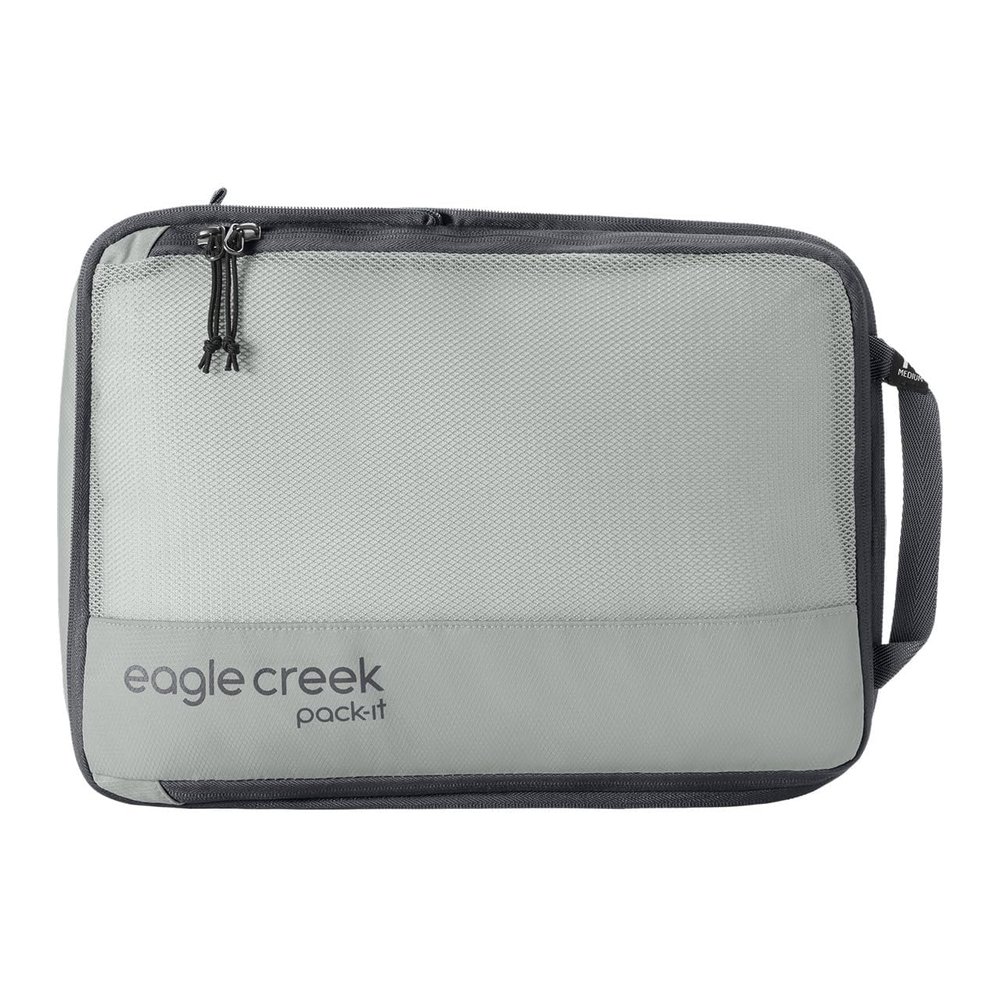 Eagle Creek Pack-It Reveal Compression Cube - Lightweight Compression Cube for Optimizing Luggage Space - Convenient Top Handle - Easy-Grab Zipper - Washable - Medium - Storm Grey