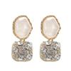 Women's Square Ear Clips Clip On Earrings Rhinestone Earrings Non Pierced Earrings for Brides Bridesmaids Prom and Wedding view 1