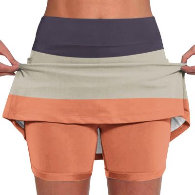 Day Sale Prime Womens Skorts Dressy Casual Summer Shorts Plus Size Athletic Skorts for Women Running Tennis Workout Outfits Women's Skorts with Pockets Orange 2X