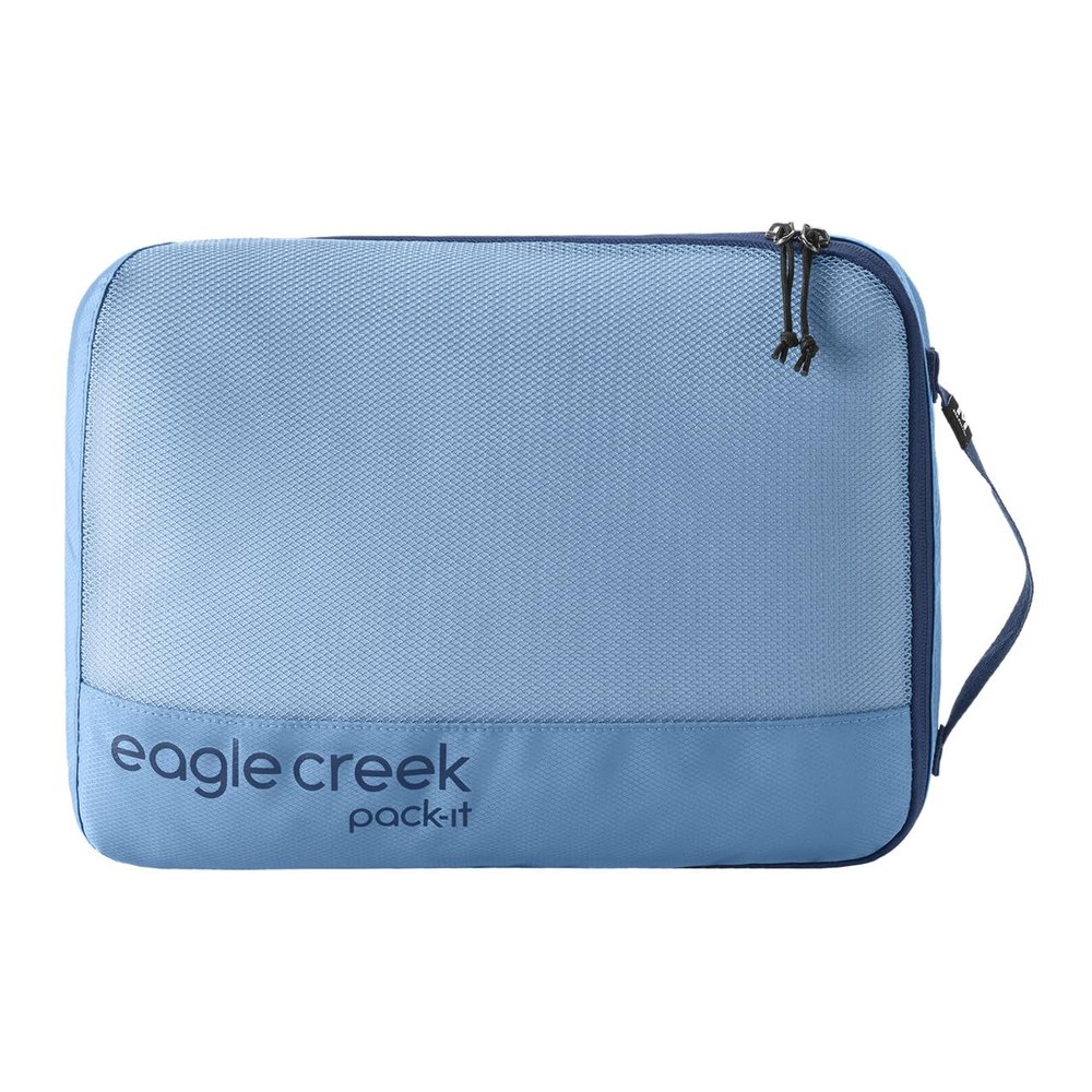Eagle Creek Pack-It Reveal Cube - Lightweight Packing Cubes for Optimizing Luggage Space - Easy to Carry - Translucent Fabric - Water-Resistant - Easy Grab Zipper - Medium - Blue Dawn