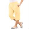 Roaman's Women's Plus Size Petite Plus Size Soft Knit Pull-On Capri Pant - 2X, Banana view 1