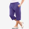 Roaman's Women's Plus Size Petite Plus Size Soft Knit Pull-On Capri Pant - 2X, Banana view 4