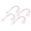 PATIKIL Paracord Lanyard Keychain, 4Pcs Cell Phone Keychain Rope Wrist Lanyards Braided Strap with Spring Ring for Hanging Key, Light Pink, White view 1