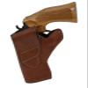 Barsony Brown Leather Cross-Draw Gun Holster for New Model Blackhawk 5.5in Right view 2