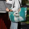 DRTGEDS Cute White Rabbit Beach Pool Bags Tote for Women Ladies Large Gym Tote Carry On Bag for Weekender Travel view 3