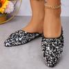 ZJWBB Women's Glitter Rhinestone Flat Mules Comfortable Soft Memory Foam Insole Cherry Pointed Rivet Mule Shoes view 2