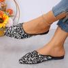 ZJWBB Women's Glitter Rhinestone Flat Mules Comfortable Soft Memory Foam Insole Cherry Pointed Rivet Mule Shoes view 4