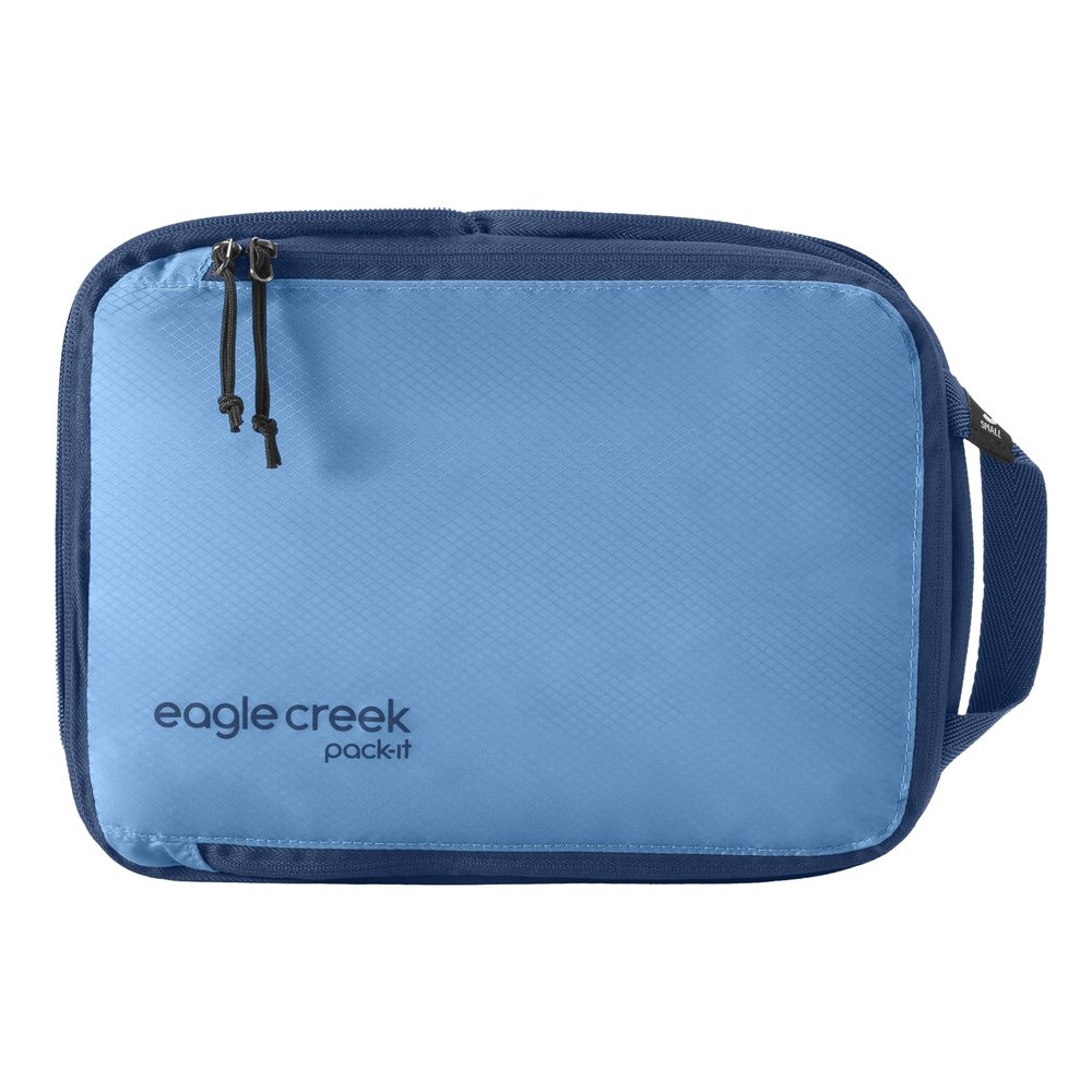 Eagle Creek Pack-It Isolate Compression Cube - Lightweight Compression Cube for Optimizing Luggage Space - Easy-Grab Zipper - Convenient Top Handle - Recycled Materials - Small - Blue Dawn