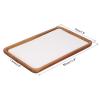 uxcell Wood Jewelry Display Tray, 11.8 Inch Small Jewelry Tray, Drawer Dresser or Nightstand Organizer for Glasses Wallet Keys Watch Bracelets White view 2