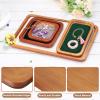 uxcell Wood Jewelry Display Tray, 11.8 Inch Small Jewelry Tray, Drawer Dresser or Nightstand Organizer for Glasses Wallet Keys Watch Bracelets White view 4
