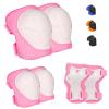 Kids Protective Gear Set - Knee Pads Elbow Pads with Wrist Guards for Ages 3-12 | 3-in-1 Safety Protective Gear for Skating, Cycling, Biking, Roller Skates, Scooters (Pink, S(3-7Years)) view 1