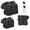 Kids Protective Gear Set - Knee Pads Elbow Pads with Wrist Guards for Ages 3-12 | 3-in-1 Safety Protective Gear for Skating, Cycling, Biking, Roller Skates, Scooters (Black, M(8-12Years)) view 1