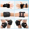 Kids Protective Gear Set - Knee Pads Elbow Pads with Wrist Guards for Ages 3-12 | 3-in-1 Safety Protective Gear for Skating, Cycling, Biking, Roller Skates, Scooters (Black, M(8-12Years)) view 2