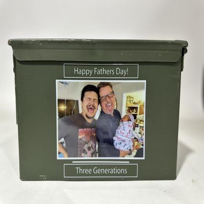 NineFit Basics Customized US Military Surplus M2A1 (AKA 50 Cal) Ammo Can - UV Printed Personalized Design, Green
