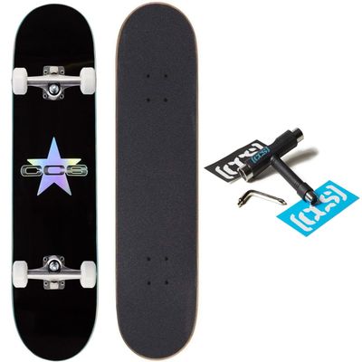 CCS 97 Star Skateboard Complete - Holographic/Black - 8.125"