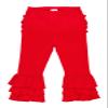 RuffleButts Baby/Toddler Girls Stretchy Flare Pants w/Ruffles - Red Ruffle, 6-12m view 3