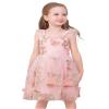 OBEEII Toddler Baby Girl Butterfly Dress Ruffle Sleeve 3D Embroidered Butterflies Tulle Princess Dress Flower Girl Wedding Formal Pageant Birthday Party Dress Peach Pink 18-24 Months view 1