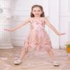 OBEEII Toddler Baby Girl Butterfly Dress Ruffle Sleeve 3D Embroidered Butterflies Tulle Princess Dress Flower Girl Wedding Formal Pageant Birthday Party Dress Peach Pink 18-24 Months view 2
