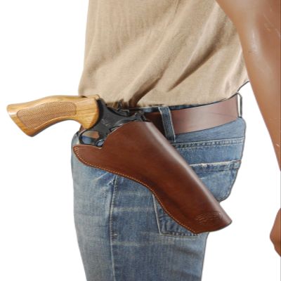 Barsony Brown Leather Cross-Draw Gun Holster for 6" Uberti 1875 Right